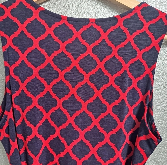 Mix By 42 Hawthorne Kassidy Red & Navy Faux Wrap Dress Size Sp - Picture 10 of 12